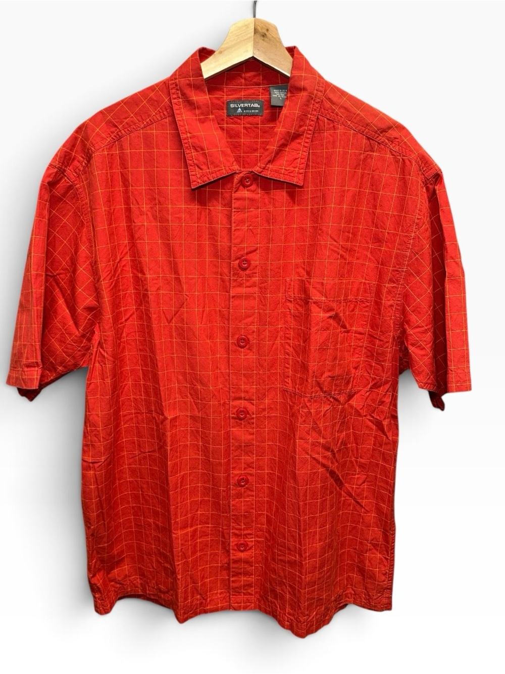 Vintage Levi's Silver Tab Men's Button Short Sleeve Shirt Large Plaid Y2K